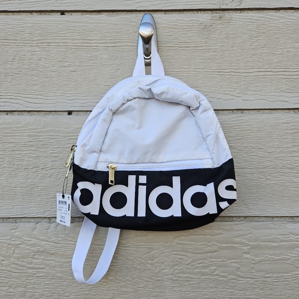 Adidas Linear mini backpack black and white new with flaws - Picture 1 of 10